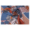 9.96EUR/m - samtig weiche Sandwashed Viskose - graphisches Muster - Blau-Orange – Bild 5