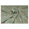 9.96EUR/m - entzückender Crépe Marocaine - Streublumenmuster - Lindgrün-Orange – Bild 2