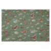 9.96EUR/m - entzückender Crépe Marocaine - Streublumenmuster - Lindgrün-Orange – Bild 3