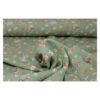 9.96EUR/m - entzückender Crépe Marocaine - Streublumenmuster - Lindgrün-Orange – Bild 4