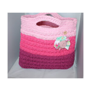 exquisite Crochet Bag - Tasche gehäkelt - Shopper, kurzer Griff - Pink - Rosa - Erika