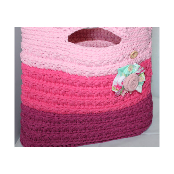 exquisite Crochet Bag - Tasche gehäkelt - Shopper, kurzer Griff - Pink - Rosa - Erika – Bild 2