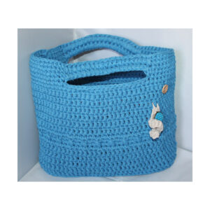 geniale Crochet Bag- Tasche gehäkelt - Shopper, kurzer Griff - Blau
