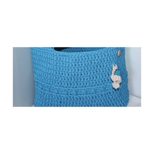 geniale Crochet Bag- Tasche gehäkelt - Shopper, kurzer Griff - Blau – Bild 2