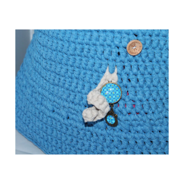 geniale Crochet Bag- Tasche gehäkelt - Shopper, kurzer Griff - Blau – Bild 3