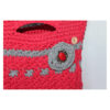 exquisite Crochet Bag - Tasche gehäkelt - Shopper, kurzer Griff - Rot / Grau – Bild 2