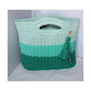 exquisite Crochet Bag - Tasche gehäkelt - Shopper, kurzer Griff - Grüntöne