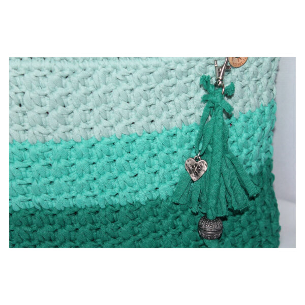 exquisite Crochet Bag - Tasche gehäkelt - Shopper, kurzer Griff - Grüntöne – Bild 4