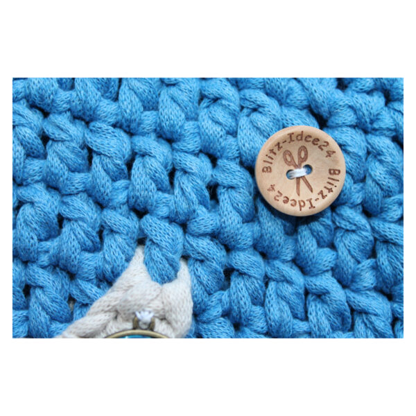 geniale Crochet Bag- Tasche gehäkelt - Shopper, kurzer Griff - Blau – Bild 5