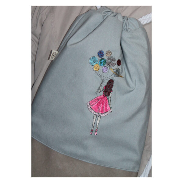 Rucksack - Turnbeutel - Wanderbeutel - bestickt - Luftballons – Bild 2