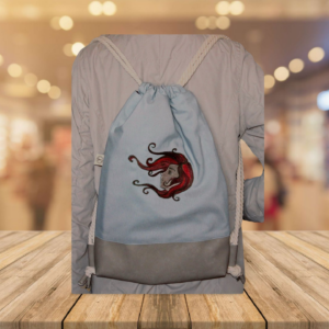einzigartiger Rucksack - Turnbeutel - Wanderbeutel - bestickt - wehendes Haar