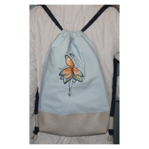 beliebter Rucksack - Turnbeutel - Wanderbeutel - bestickt - Schmetterlingsflügel