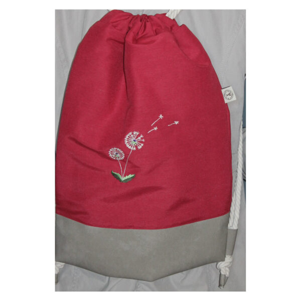 Rucksack - Turnbeutel - Wanderbeutel - bestickt - Pusteblume – Bild 2