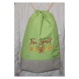 einzigartiger Rucksack - Turnbeutel - Wanderbeutel - bestickt - Free Spirit