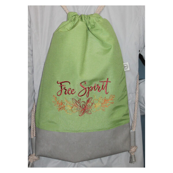 einzigartiger Rucksack - Turnbeutel - Wanderbeutel - bestickt - Free Spirit – Bild 4