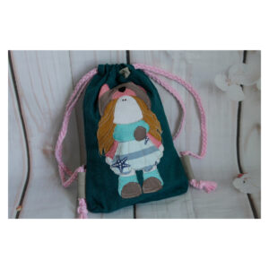 1 einzigartiger Kinderrucksack - Turnbeutel - Wanderbeutel - Leinen - Petrol - Mädchen