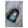 1 einzigartiger Kinderrucksack - Turnbeutel - Wanderbeutel - Leinen - Petrol - Mädchen – Bild 2