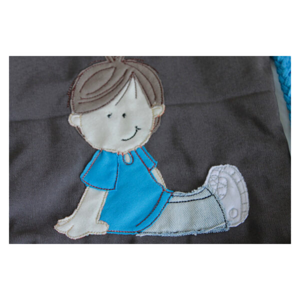 1 einzigartiger Kinderrucksack - Turnbeutel - Wanderbeutel - Dekostoff - Anthrazit - Junge – Bild 4