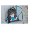 1 einzigartiger Kinderrucksack - Turnbeutel - Wanderbeutel - Dekostoff - Anthrazit - Junge