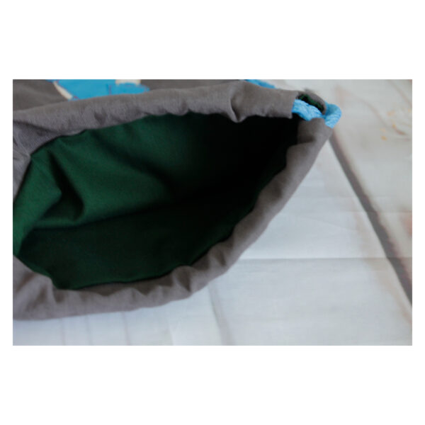 1 einzigartiger Kinderrucksack - Turnbeutel - Wanderbeutel - Dekostoff - Anthrazit - Junge – Bild 6