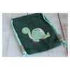 1 einzigartiger Kinderrucksack - Turnbeutel - Wanderbeutel - Dekostoff - Dunkelgrün - Dino – Bild 2
