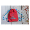 1 einzigartiger Kinderrucksack - Turnbeutel - Wanderbeutel - Dekostoff - rot - Tänzerin