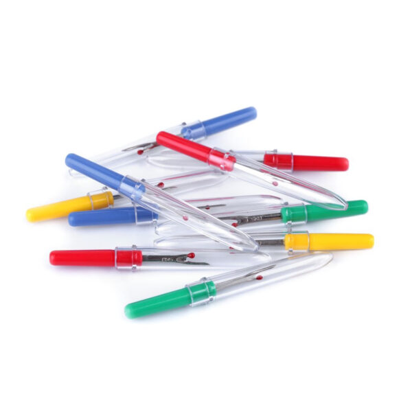 2x Nahttrenner - Saumtrenner - klare Schutzkappe - 6,5 cm - Farbenmix