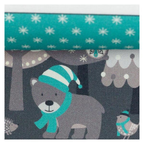 16.03EUR/ 1m - Baumwollpanel - Happy Christmas Classic by Steinbeck - Swafing - Mint , Grau – Bild 2