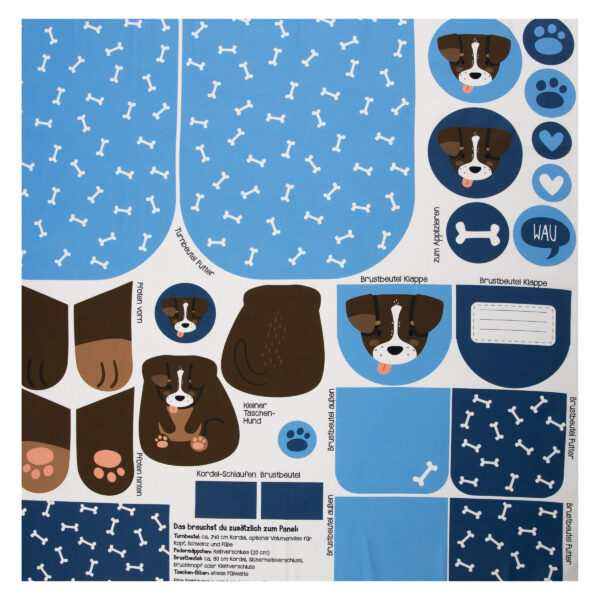 18.74EUR/m - Canvas - Tierbeutel Panel by Käselotti - Hund - Panel 80cm