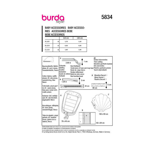 Burda Style Schnittmuster Nr. 5834 - Accessoires - Babyaccessoires – Bild 8