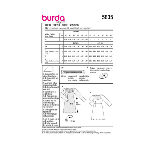 Burda Style Schnittmuster Nr. 5835 - Kleid - Cocktailkleid - schmale Silhouette – Bild 8