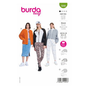 Burda Style Schnittmuster Nr. 5848 - Jacken - Blouson - kragenlos - sportlich