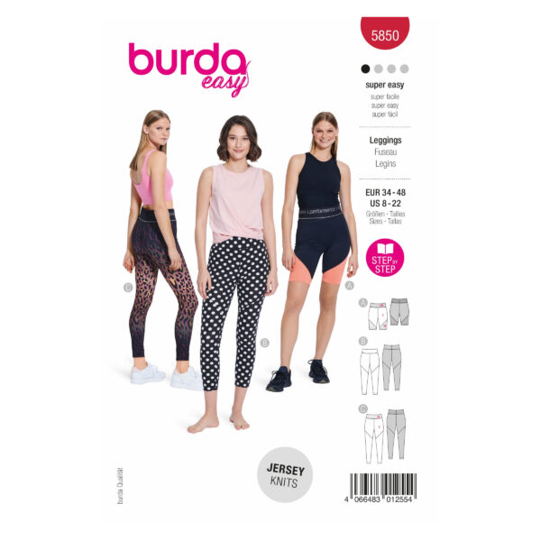 Burda Style Schnittmuster Nr. 5850 - Leggings - Radlerhosen