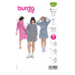 Burda Style Schnittmuster Nr. 5851 - Kleid - Kapuzenkleid - Strandkleid