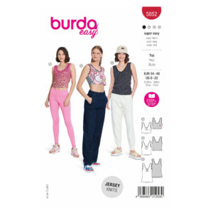 Burda Style Schnittmuster Nr. 5852 - Sportswear - stylisches Top in drei Längen
