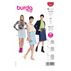 Burda Style Schnittmuster Nr. 5857 - Rock - durchgeknöpft - aufgesetzte Taschen
