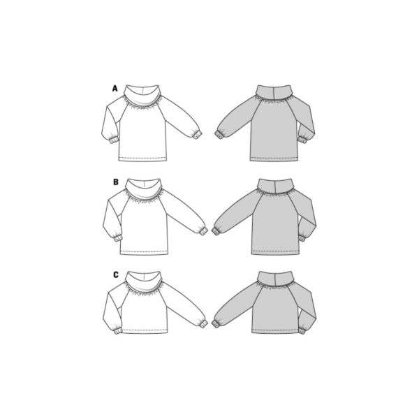 Burda Style Schnittmuster Nr. 5858 - Pulli - Pullover - Rollkragen - Raglanärmel – Bild 9