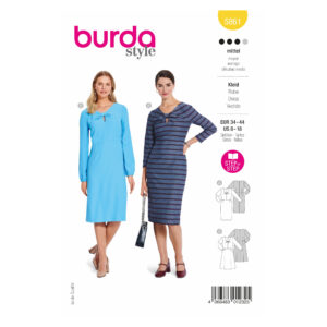 Burda Style Schnittmuster Nr. 5861 - Kleid - figurbetonten - Knotendetail