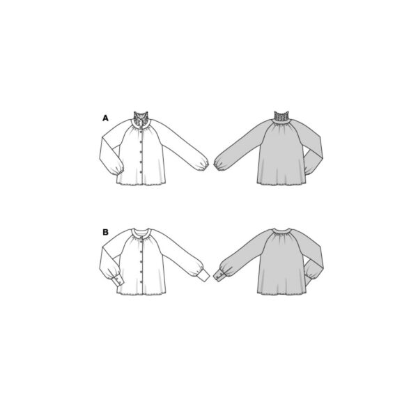 Burda Style Schnittmuster Nr. 5862 - Bluse - Raglanärmel und Halsblende – Bild 9