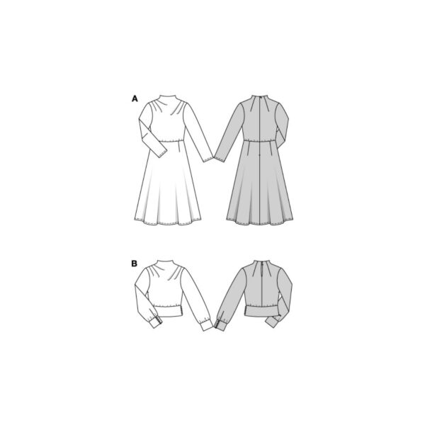 Burda Style Schnittmuster Nr. 5863 - Kleid und Bluse - asymmetrischen Falten – Bild 9