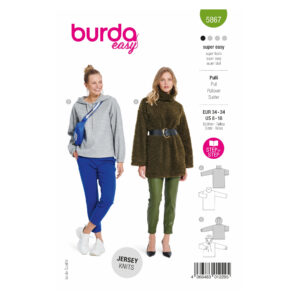 Burda Style Schnittmuster Nr. 5867 - Pulli - Pullover - kuschelig - zwei Längen