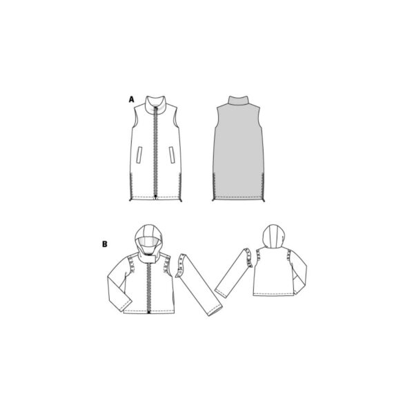 Burda Style Schnittmuster Nr. 5869 - Weste u. Jacke - Pattentaschen - Stehkragen – Bild 10