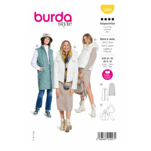 Burda Style Schnittmuster Nr. 5869 - Weste u. Jacke - Pattentaschen - Stehkragen