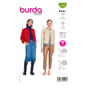 Burda Style Schnittmuster Nr. 5870 - Jacke - gerade geschnitten - kragenlos
