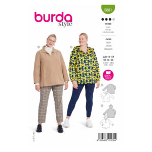 Burda Style Schnittmuster Nr. 5881 - Jacke - Kragen oder Kapuze - sportlich