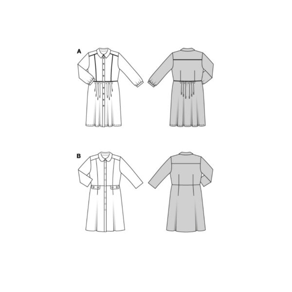 Burda Style Schnittmuster Nr. 5882 - Kleid - Hemdkleid mit Kragen – Bild 8