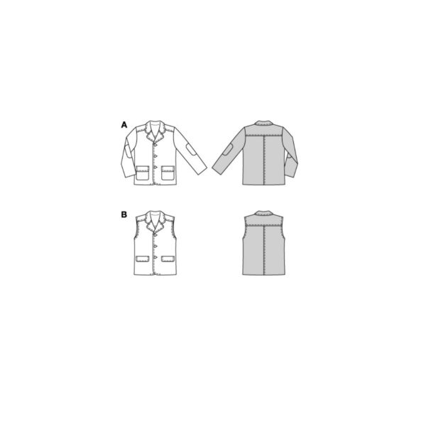 Burda Kids Schnittmuster Nr. 9234 - Weste und Jacke - Revers - Taschen – Bild 9
