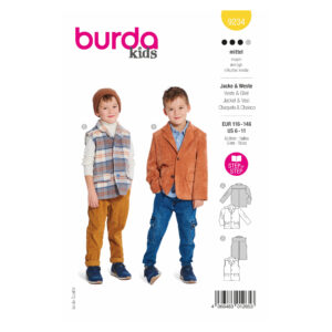 Burda Kids Schnittmuster Nr. 9234 - Weste und Jacke - Revers - Taschen