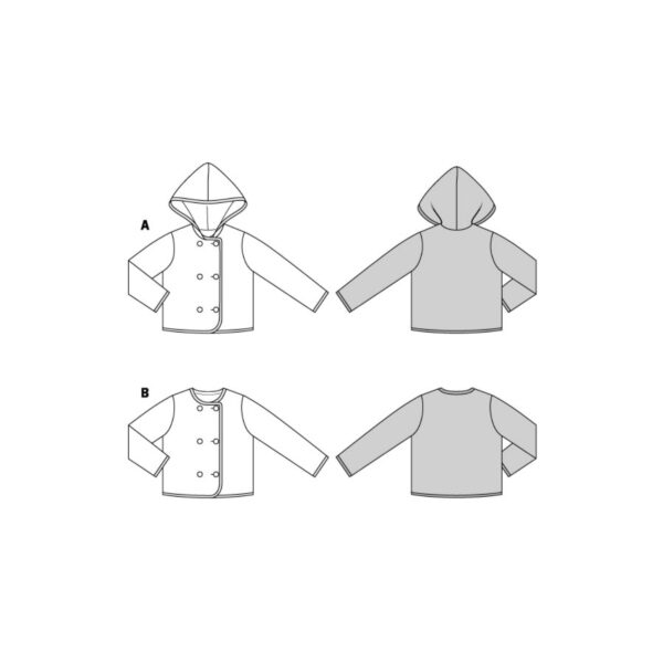 Burda Kids Schnittmuster Nr. 9236 - Jacke - mit und ohne Kapuze – Bild 7