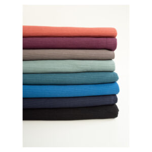 15.80 EUR/ 1m - Rippen-Jersey, Uni - Bergen - Baumwolle, Kombistoff - verschiedene Farben